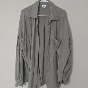 BKE Men's Taupe Button-Front Lightweight Shirt Jacket